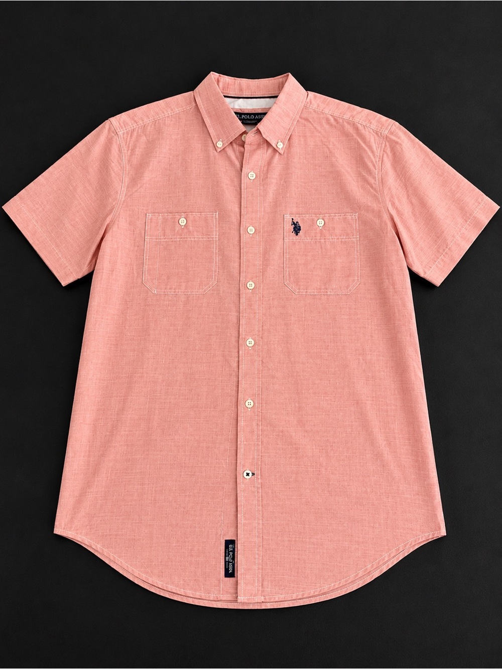 Polo by Ralph Lauren Short-Sleeve Button-Down Shirt - Salmon Pink